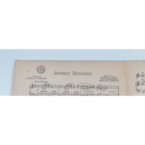 Jersey Bounce 1941 Vintage Sheet Music Piano Voice Guitar Easy Listening - Picture 2 of 4